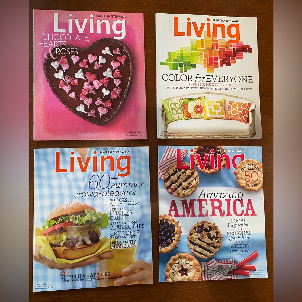 Set of 4 2010 Martha Stewart Living Magazines